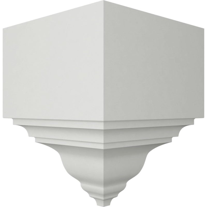 Ekena Millwork MOC03X03BI Outside Corner for Moulding Profiles Less than 3 1/8"P and 3 7/8"H, 3 1/8"P x 3 1/8"W x 7 3/4"H, Primed - Image 2